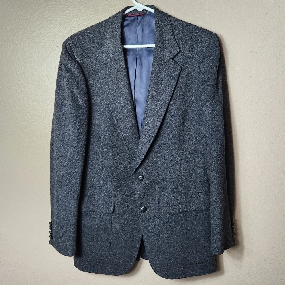 Graham & Gunn Vintage Union Made 100% Camel Hair Charcoal Gray Overcoat-Size 42
